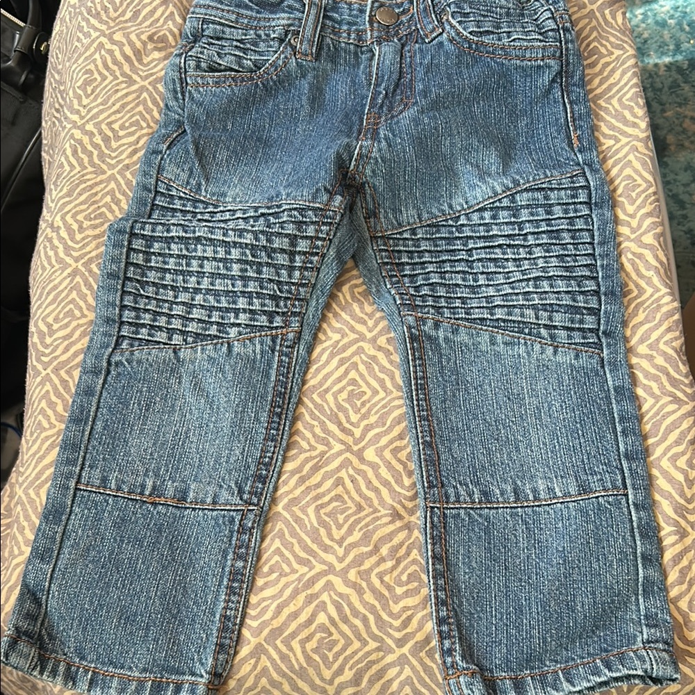 Little Boys DKNY Blue Moto-Style Jeans 2T
